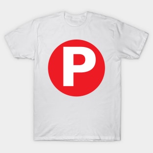 Letter P Big Red Dot Letters & Numbers T-Shirt